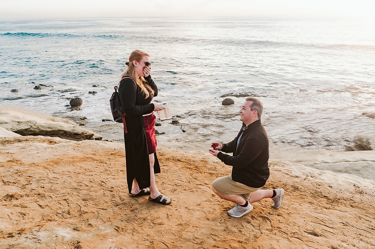 Sunset Cliffs San Diego Surprise Proposal Photoshoot