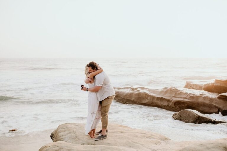 windansea beach engagement photoshoot