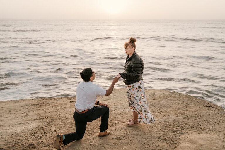 Sunset Cliffs Surprise Proposal Photoshoot