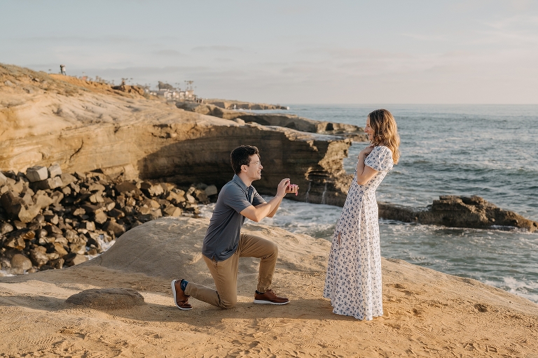 Sunset Cliffs Surprise Proposal Photographer